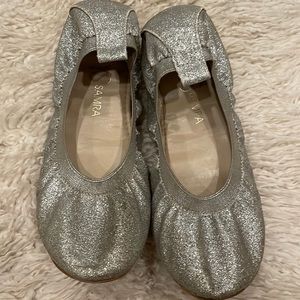 Yosi Samra silver ballet shoes girls